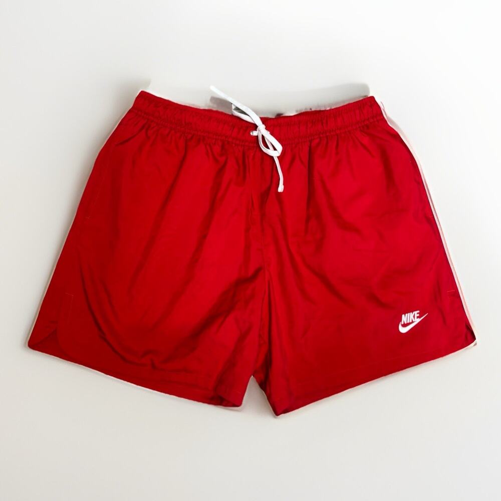 Nike Mens Swim Trunks Size Large Red Mesh Lined Board Shorts Drawstring